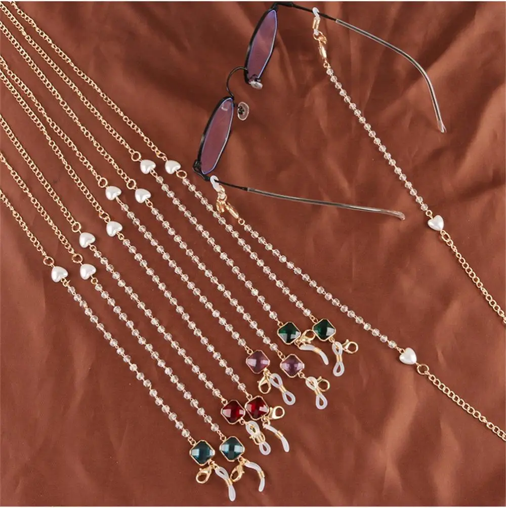 

Новинка 2022, модная цепочка с жемчужными бусинами, модная цепочка для очков, Женская Блестящая цепочка, подвесная веревка, цепочка для очков