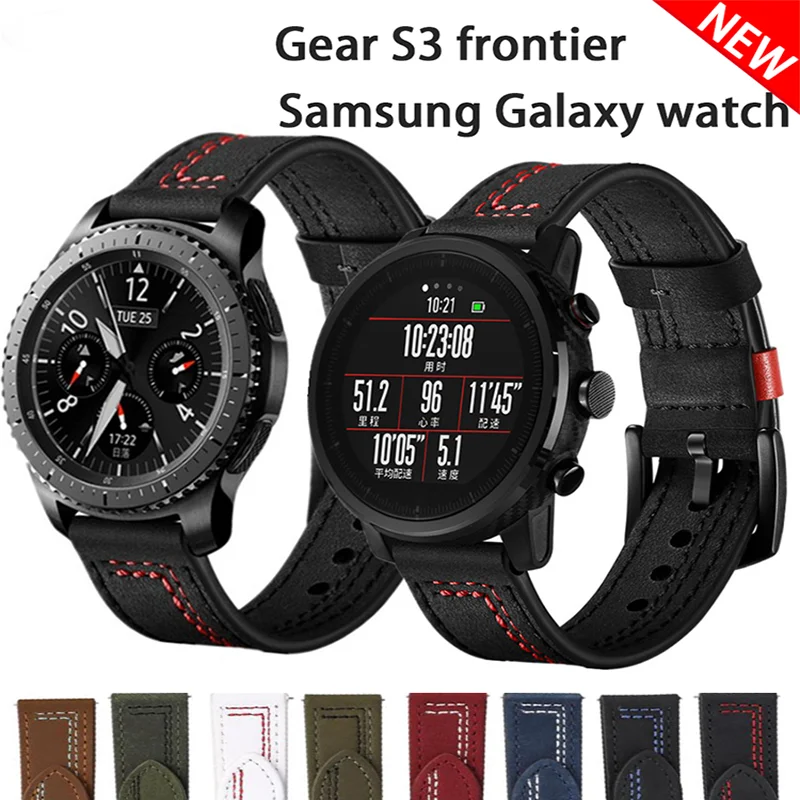

20mm 22mm Leather Watch Band For Samsung Galaxy Watch Active 2 42 46mm Gear S3 Watchband For Amazfit Bip Strap For Huawei Watch