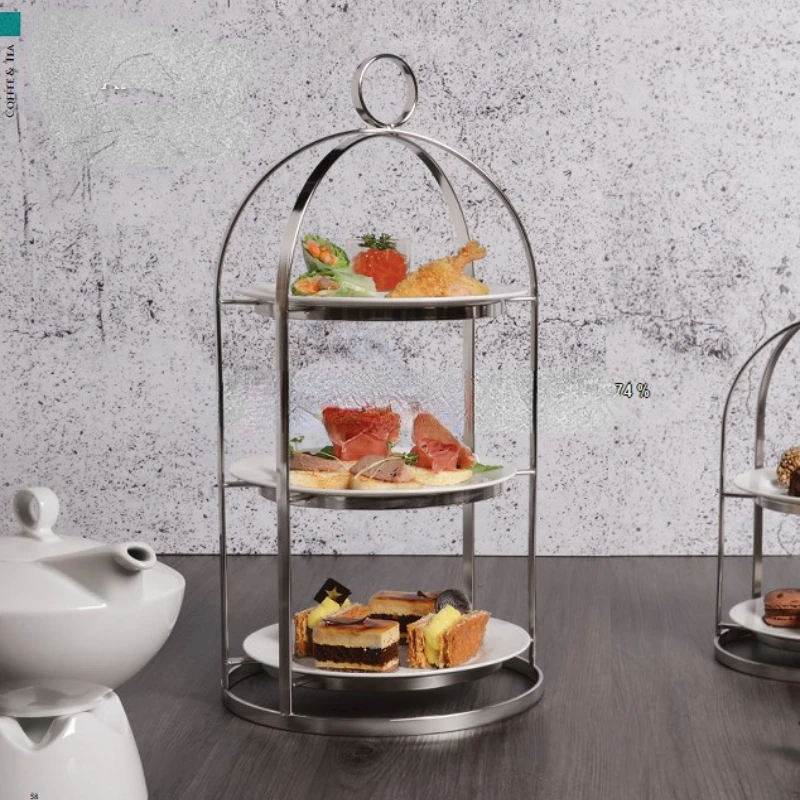 

Professional catering equipment 3 tier hanging decorative bird cage buffet paper cupcake stand for banquet catering layer stand