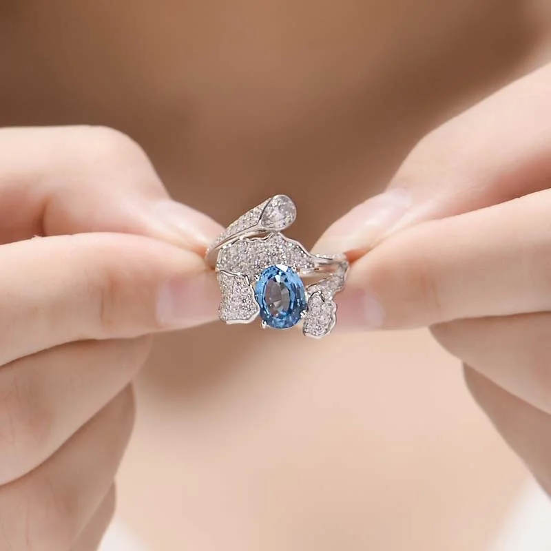 

100% подлинный роскошный бренд экспериментальный синтез овальной формы Hailanbao Santa Maria 7*9 мм высококачественные ювелирные изделия S925 посеребрен...