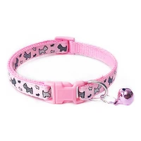 6 color band cat dog collar cat necklace and dog print adjustable collar bell pet collar pet supplies