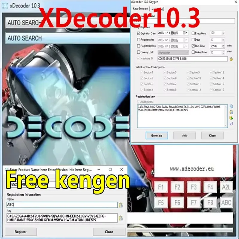 Nuovo XDecoder 10 3 con Keygen DTC Remover OFF elimina Программное обеспечение для инвалидов errore di rimozione