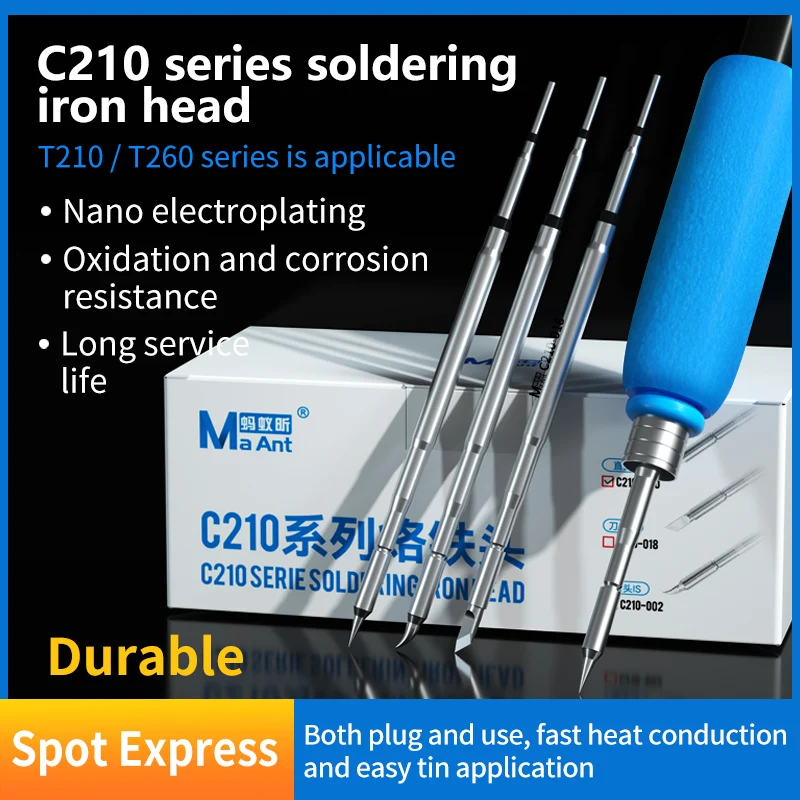 

Maant C210 Series Soldering Iron 002 020 018 Head Tips T210/T26 Applicable For JBC Lead Free Station Welding Tip K I IS Set