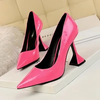 classic womens pumps sexy nightclub high heels patent leather shallow mouth pointed banquet single shoes