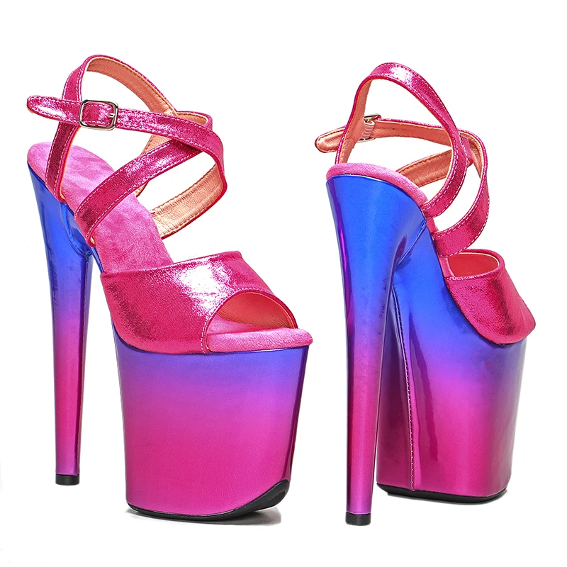 Leecabe 8Inch/20cm Hot pink style Platform Sandals  party High Heels Shoes Pole Dancing Shoes