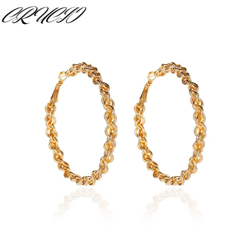 

Exaggerated Big Circle Twist Creative Weave Design Metal Stud Earrings for Women Girl Aesthetic S925 Silver Needle Jewelry Gift