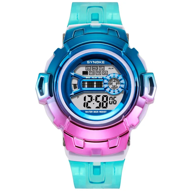 Electronic Watches For Girls Plastic Strap Waterproof Sports Colored Student And Girl Electronic Watches