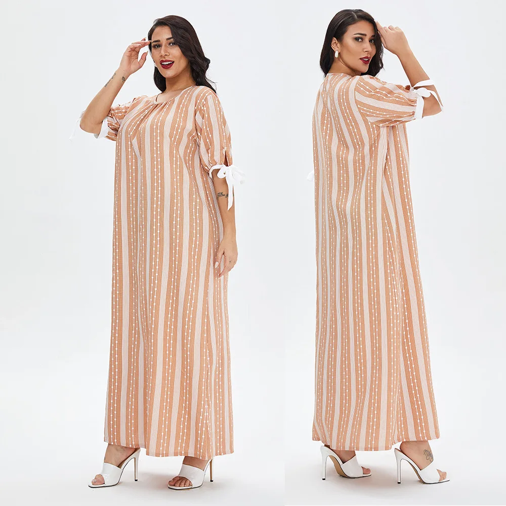 Muslim Fashion Women Dress Pajamas Summer Arab Robes  Vestidos Middle Eastern Arabia Dubai Abaya Turkey Robe Donsignet