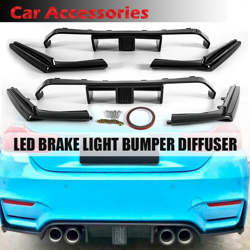 

Rhyming для BMW F80 F82 F83 M3 M4 15-2020, задний бампер, защитный диффузор, спойлер, задняя губа с индикатором, Детский комплект