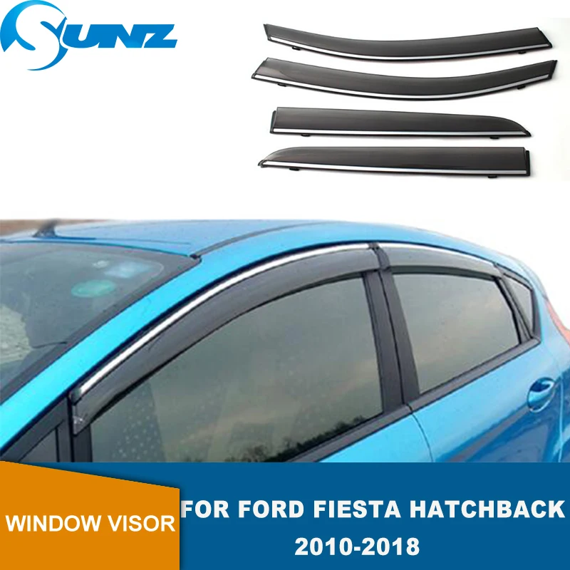 

Side Window Deflectors For Ford Fiesta Hatchback 2010 2011 2012 2013 2014 2015 2016 2017 2018 2019 2020 4pcs Window Visor SUNZ