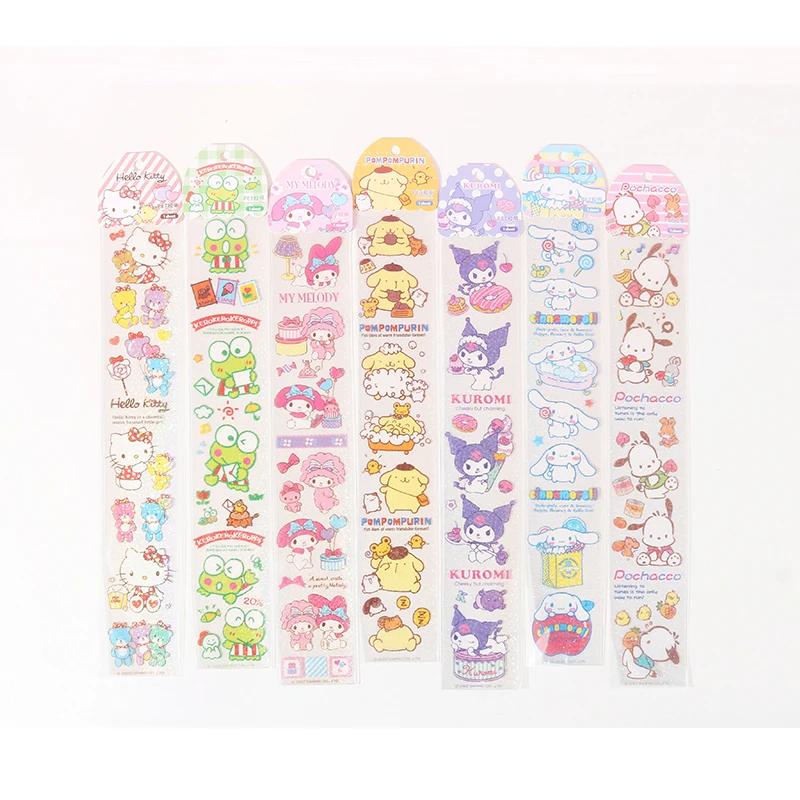 

Милая полоска для домашних животных Kuromi My Melody Милая наклейка лазерное прозрачное украшение стикер HelloKittys для девочек милые Стикеры