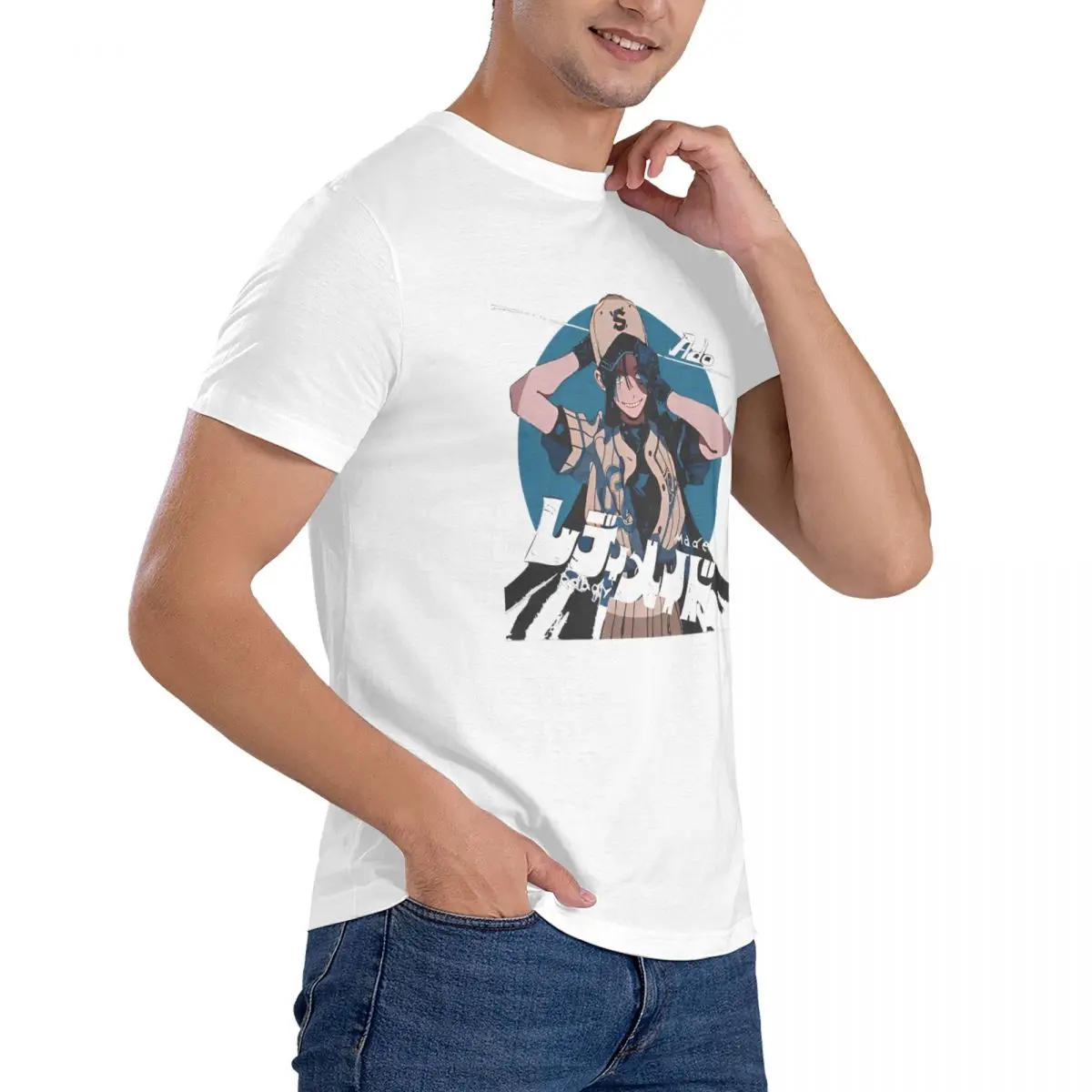 Винтажная футболка Ado Readymade мужские хлопковые летние топы с короткими рукавами в