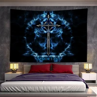 art printed cold weapon tapestry wall hanging bohemian hippie art science fiction tapiz witchcraft room home decor