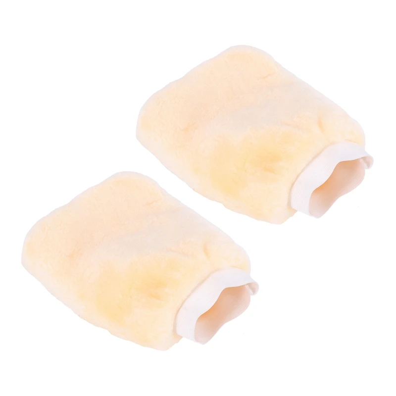 

2X Lambswool Polishing Mitts Buffing Car Cleaning Wash Glove