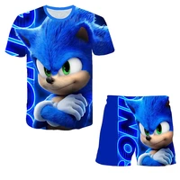 children sonic 3d print clothes boys girls summer t shirt 3 14 years kid super sonic sets new style boy fashion clothing childr