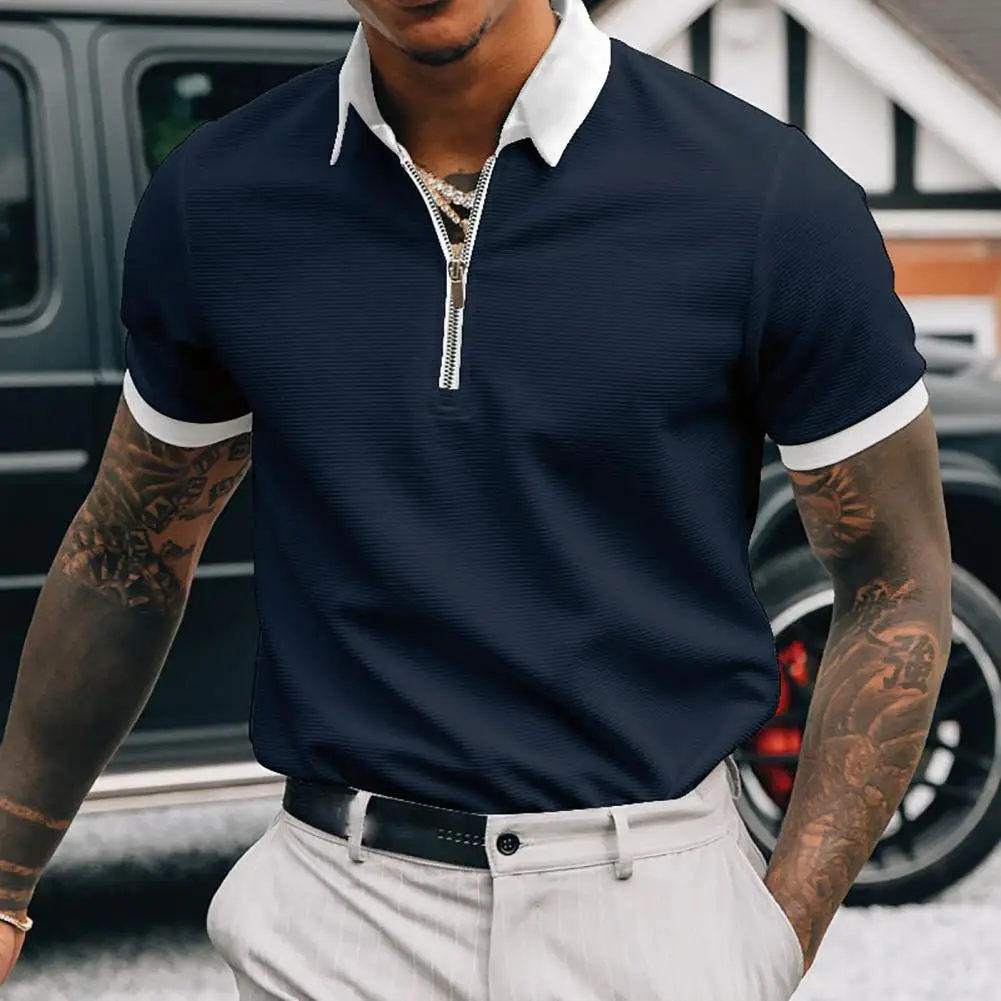 

Pullover Gentle Turn-down Collar Short Sleeve Summer Tops Daily Garment