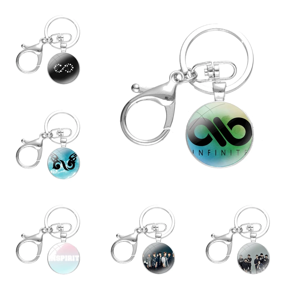 

Keychain Handmade Glass Cabochon Key Ring Holder Pendant Key Chains INFINITE Kpop