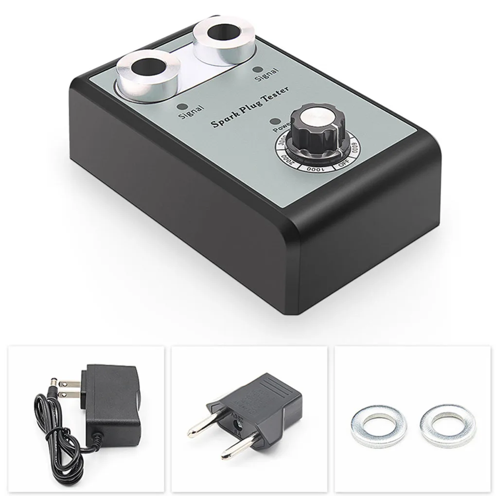 

12V Ignition Plug Analyzer with Adjustable Dual Hole Car Spark Tester Coil Wire Bus Gasoline Diagnostic Detector