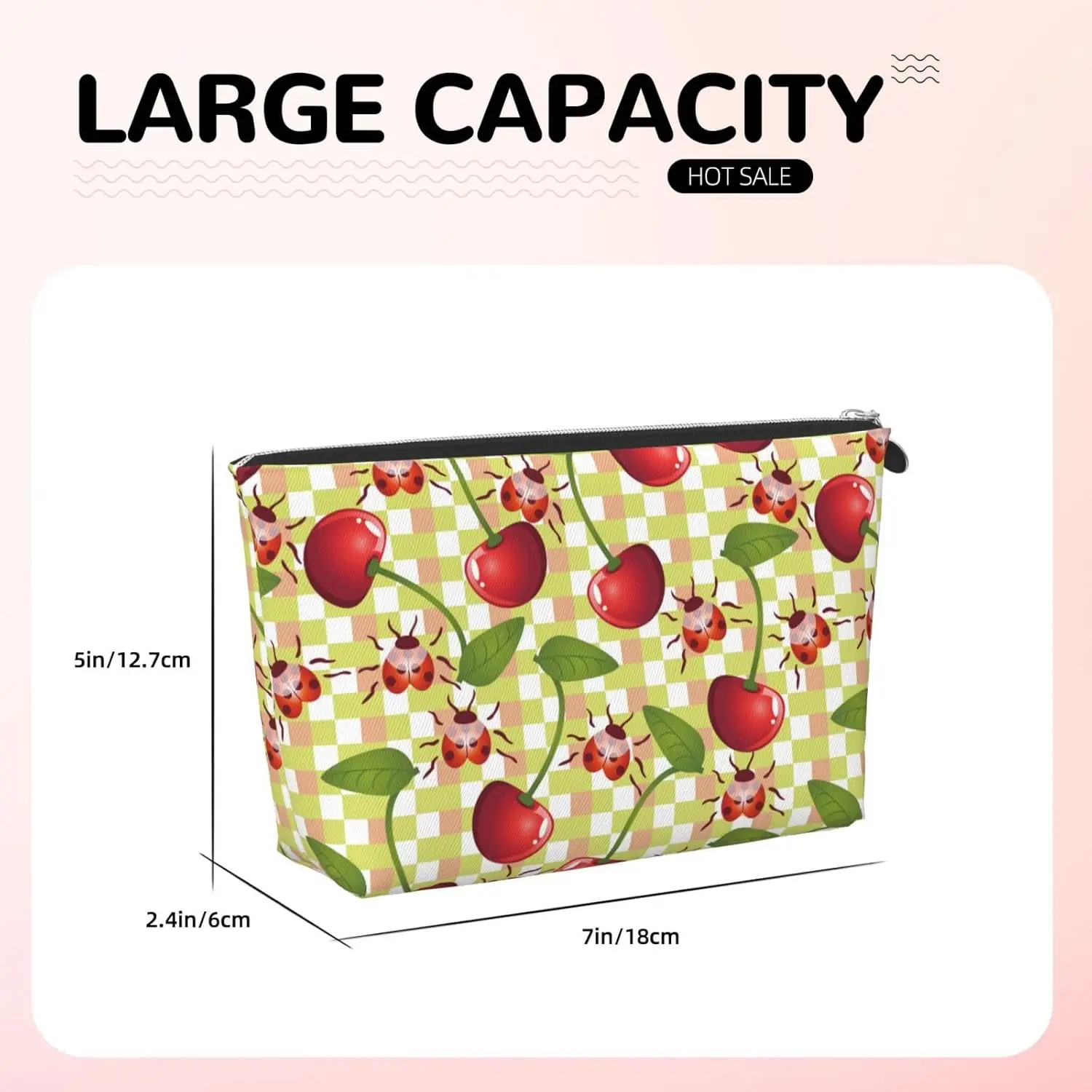 Женская косметичка Cherries and Ladybirds дорожный размер туалетные принадлежности