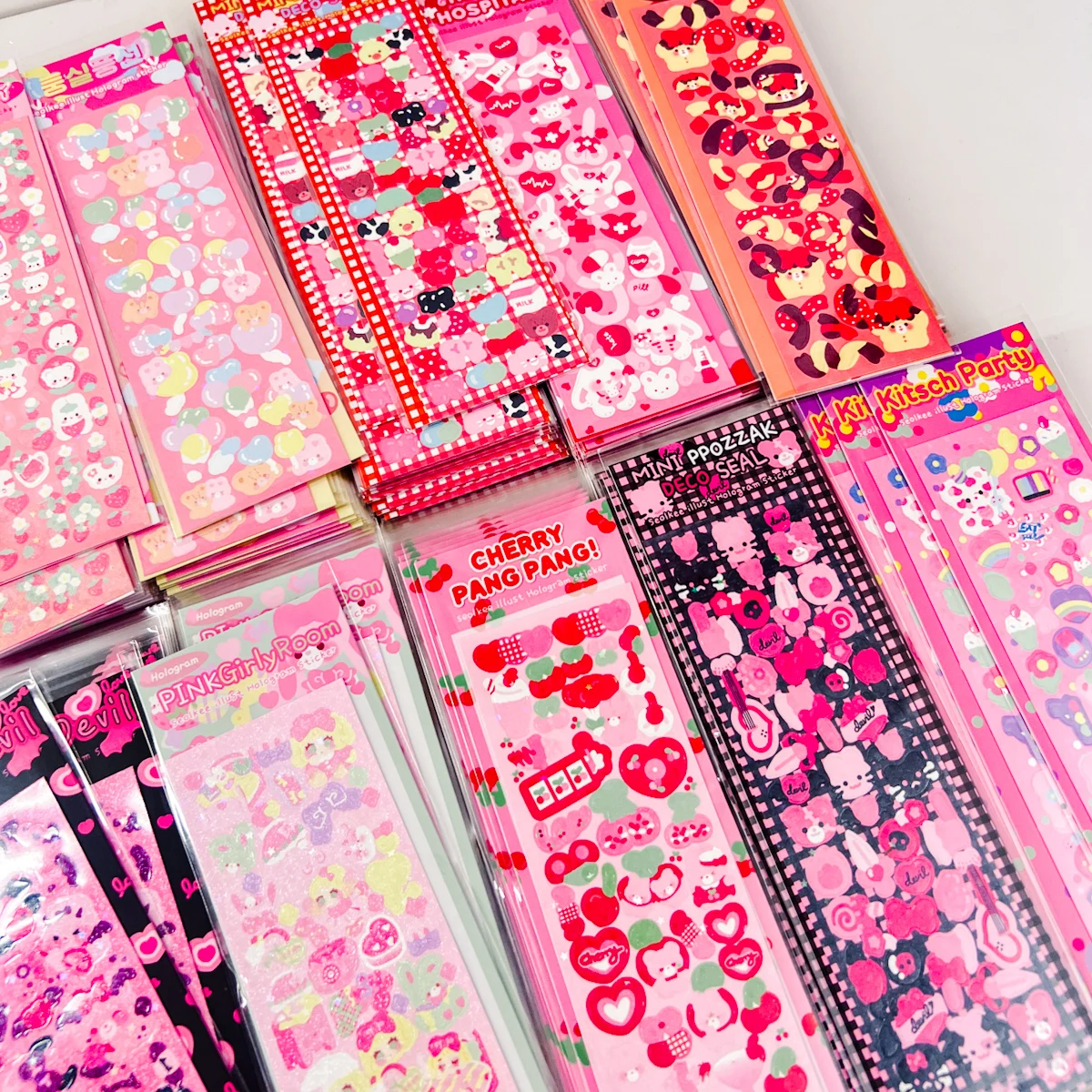 SKYSONIC BOBO Scrapbooking Stickers Journal Decor Pink Girls Series Idol Stationery Postcards Cute Korean Album Sticker Suppli images - 6