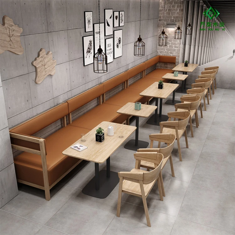 

Simple style cafe sofa booth negotiation studio rest area sales office reception leisure milk tea shop table and chair combinati