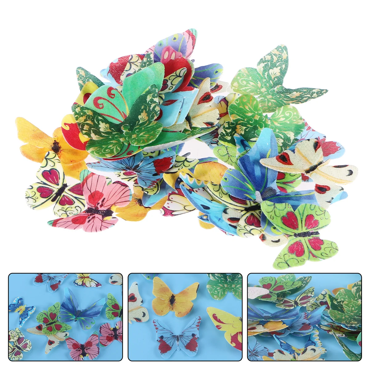 

Cake Edible Cupcake Butterflies Decorations Toppers Paperdecoratingtopper Picks Flowers Rice Birthday Wafer Decoration Ornament