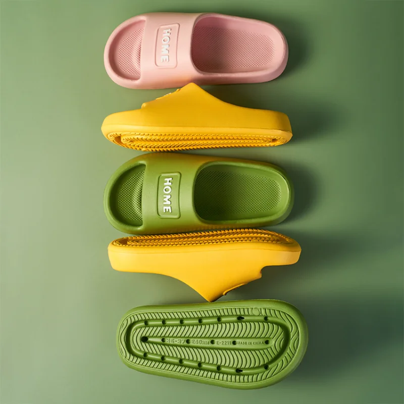 Women's Summer Home Slippers Indoor Bathroom Non-slip Bath Soft Bottom Feelings Couple Wearing Thick Sole Sandals Men