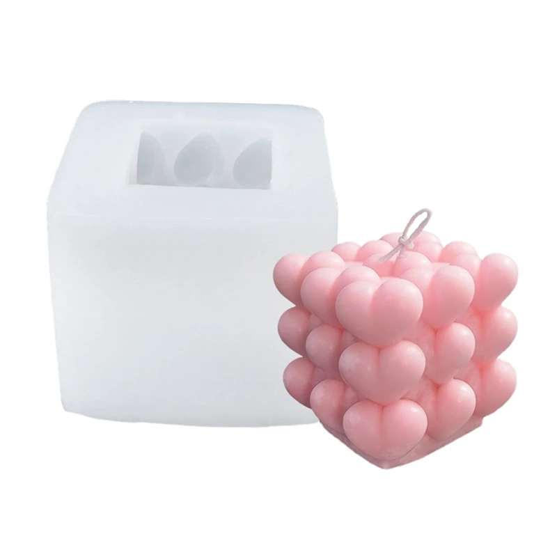 

Square Magic Cube Candles Epoxy Resin Mold Soy Wax Candle Silicone Mould DIY Crafts Art Plaster Casting Tools