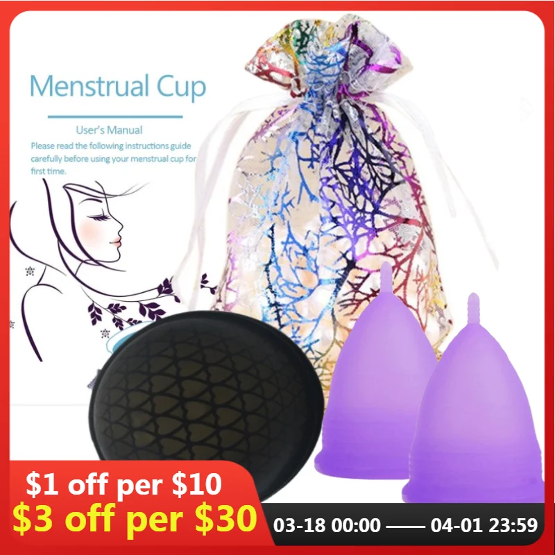 

3pcs Menstrual Reusable Disc Flat-fit Design Menstrual Cup Extra-Thin Sterilizing Silicone Menstrual Disk Tampon/Pad Alternative