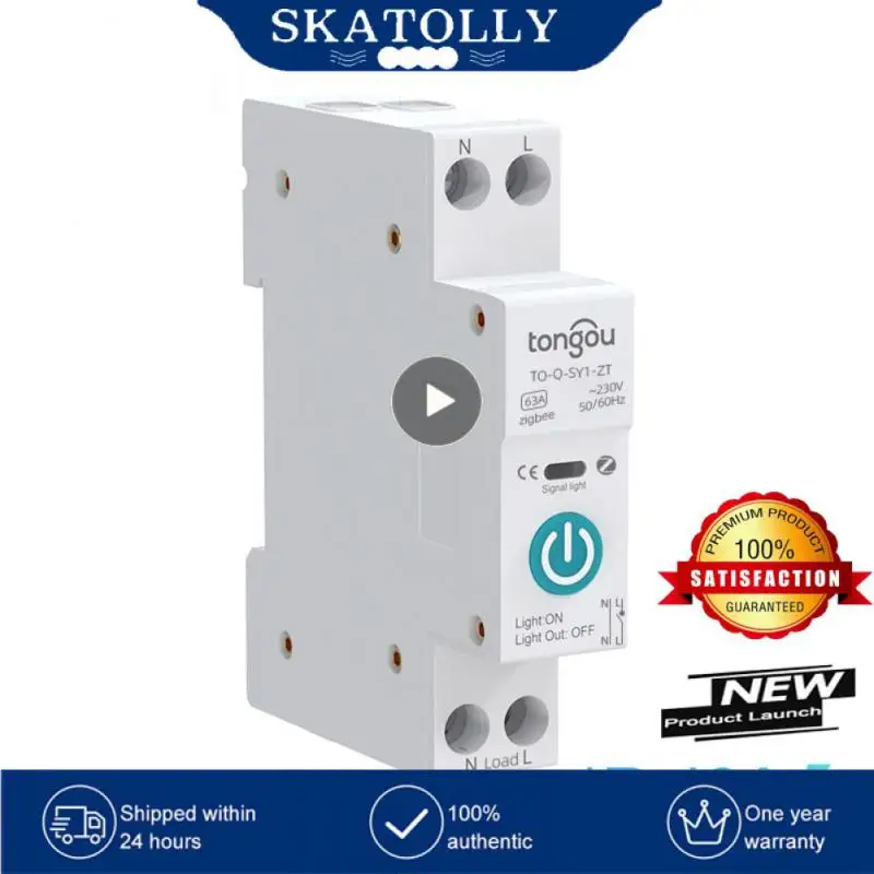 

Автоматический выключатель Tuya ZigBee, умный автоматический выключатель с дозатором, 1P, 63 А, DIN-рейка, работает с Alexa, 1 шт.