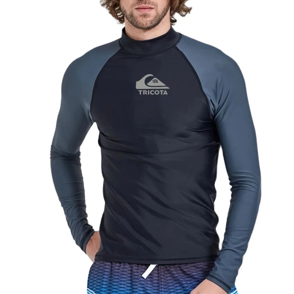 Men Swimming Surfing Shirt Clothing Water Sports Rashguar Diving Tops Long Sleeve UV Protection Swimwear Beach Wear Surf Bathing