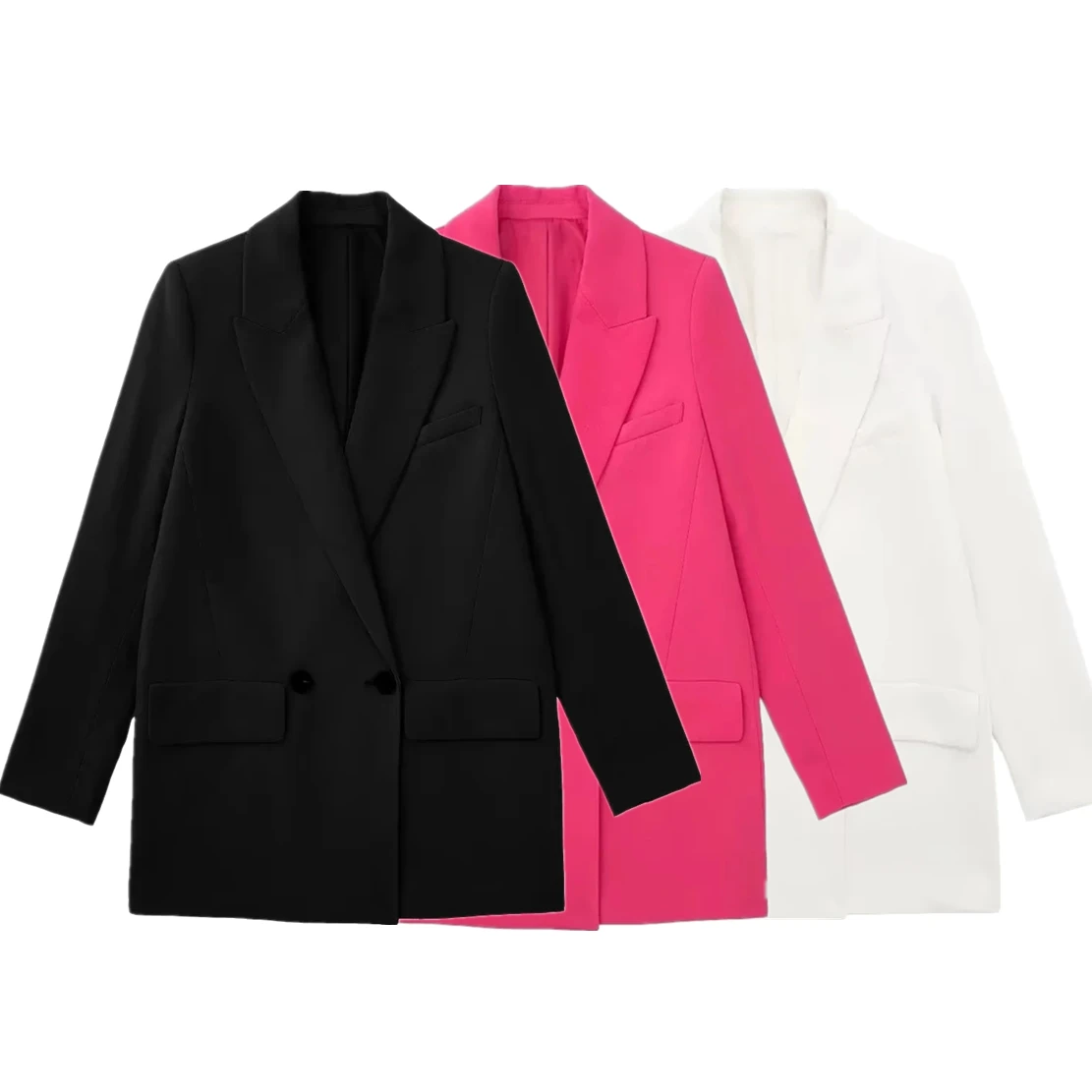 

Jenny&Dave England Style Fashion Simple Multicolor Loose Double Breasted Blazers Women Casual Jacket