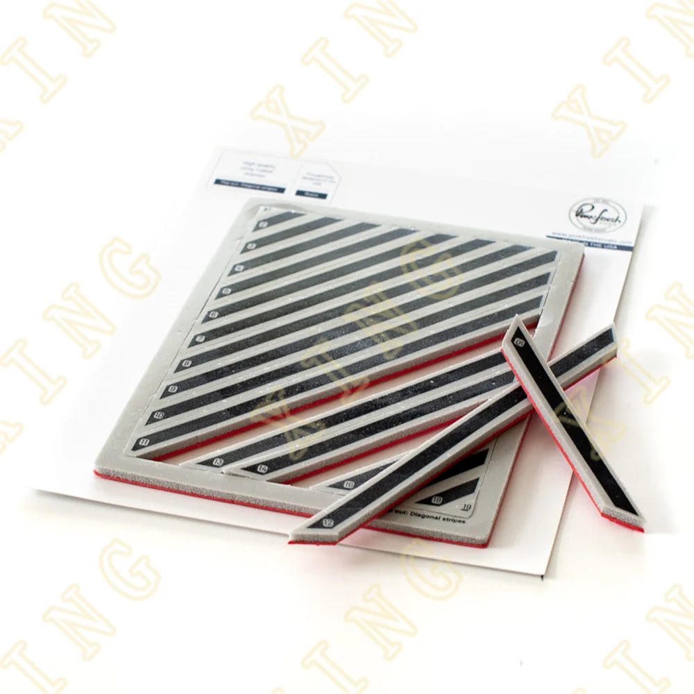 

Diagonal Stripes Silicone Stamps Diy Scrapbook Diary Decoration Embossed Paper Card Album Craft Template 2022 New Arrival