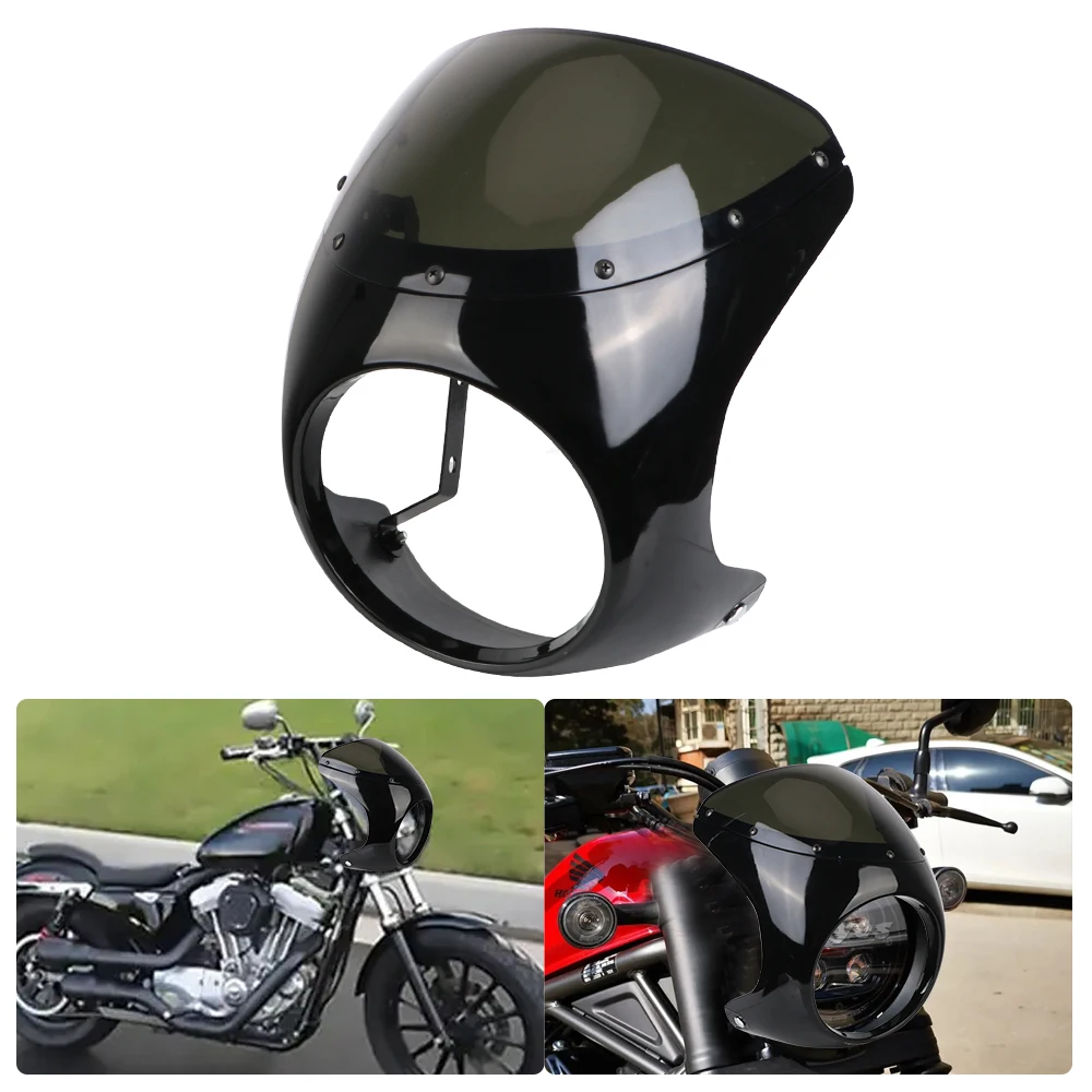 

Motorcycle Front Headlight Fairing Motorbike Accessories For Cafe Racer For Honda 7inch/16.5~18cm Retro Headlight Windscreen