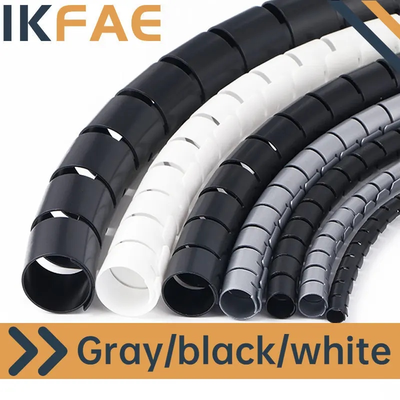 

PE 2M 10/16/22/28/mm Winding Tube Spiral Wrap Sleeving Tube Flame Retardant Cable Protective Sleeve Line Organizer Pipe