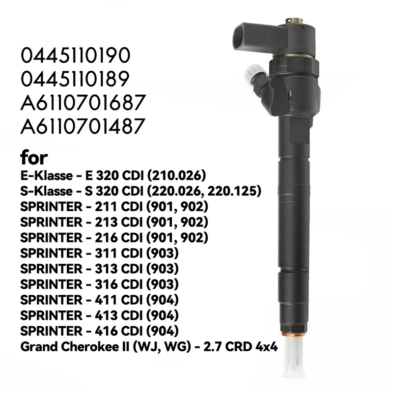 

A6110701687 / 0445110190 New -Diesel Fuel Injector For Mercedes Benz Sprinter 2,2 2,7 CDI Jeep Grand Cherokee II