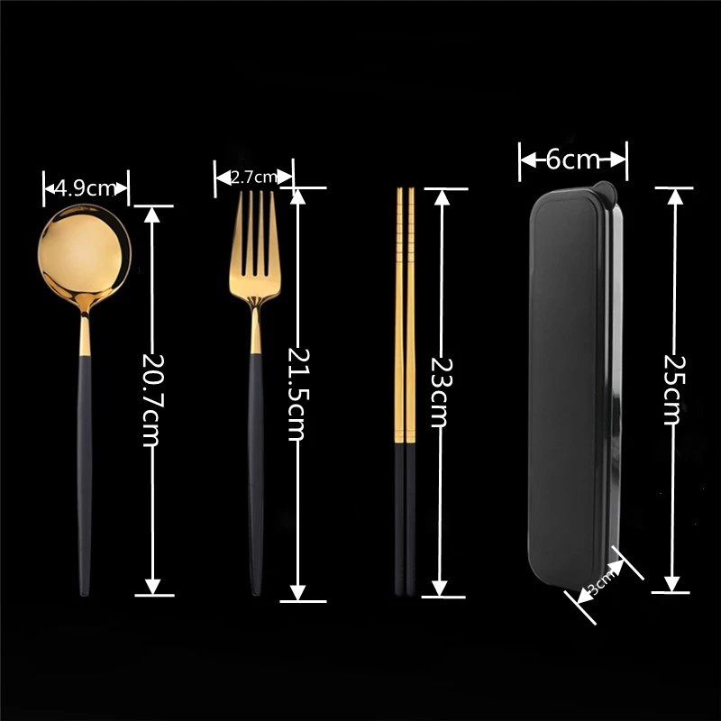 

4PCS Western Stainless Steel Dinner Tableware Set New Cutlery Knife Fork Spoon Dinnerware Set With Box Household Dinner Tools