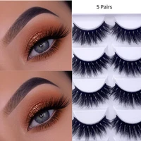 5 pairs multipack natural false eyelashes lashes long makeup 3d mink lashes natural wispy fluffy eyelash extension for beauty