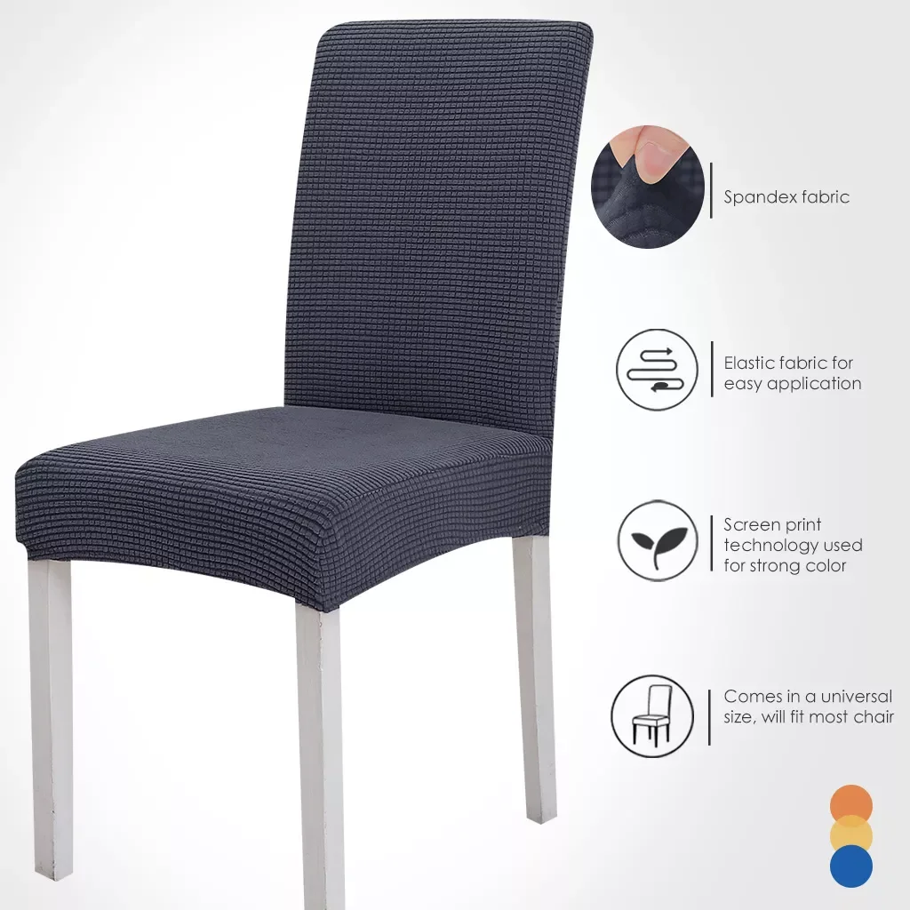 

Jacquard Dining Chair Cover Solid Color Spandex Chair Cover For Wedding Hotel Banquet Office Banquet housse de chaise