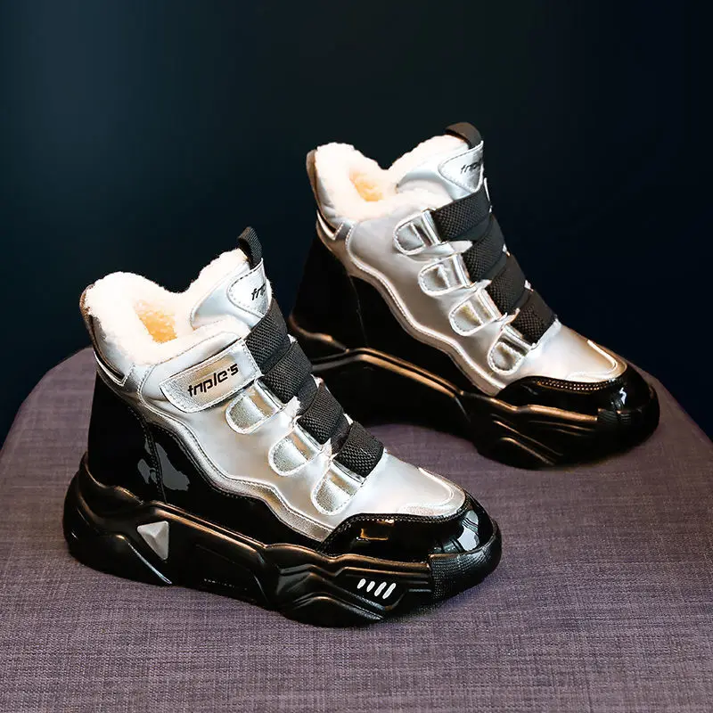 

Original Design Warm Plush/Mesh Liner Sneaker Autumn Winter Women Chunky Sneakers Waterproof Platform Shoes for Women 2022