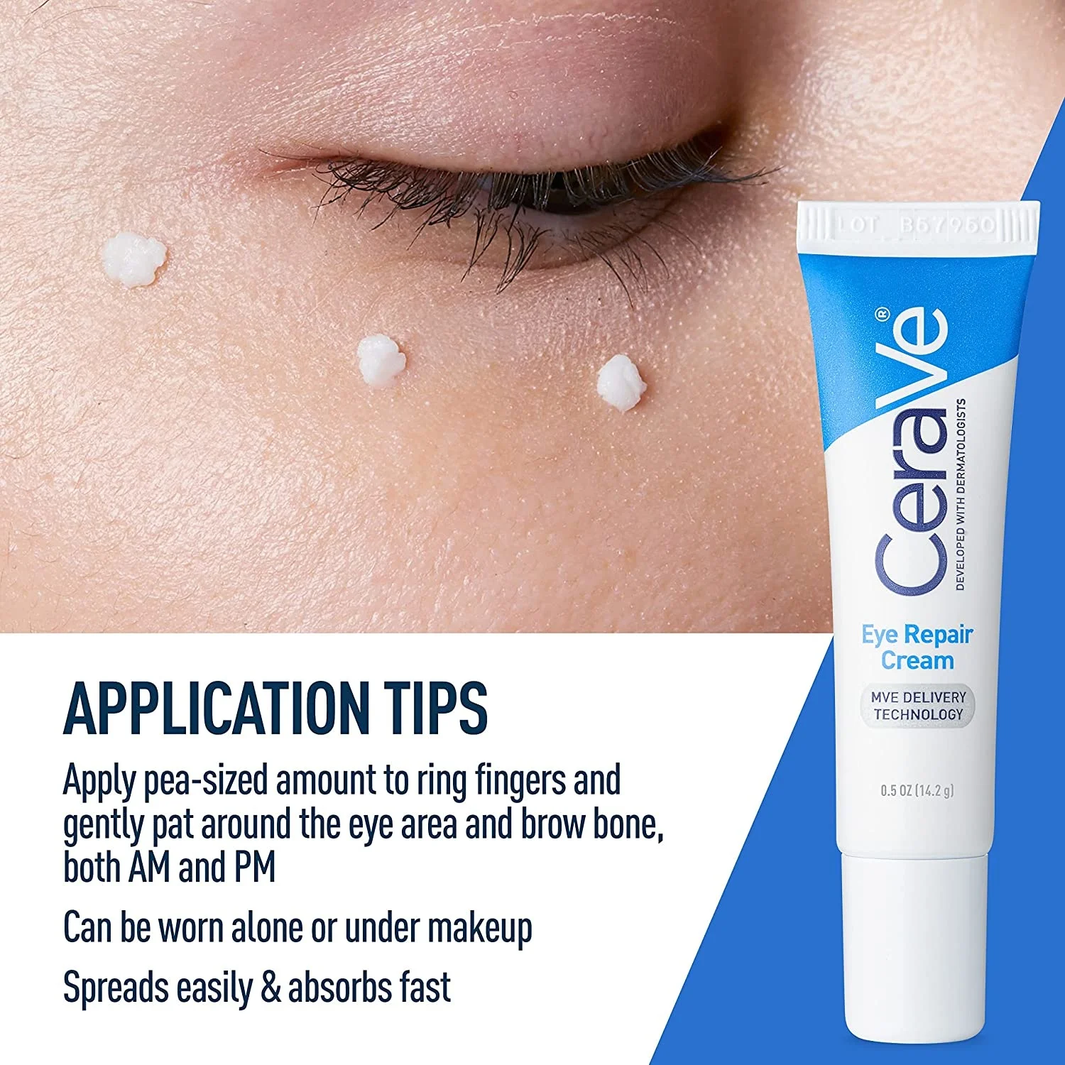 

1pc Cerave Eye Cream Repair Skin Barrier For Dark Circles Under Eyes Puffiness Moisturizing Whitening Anti-Fine Lines Eye Care