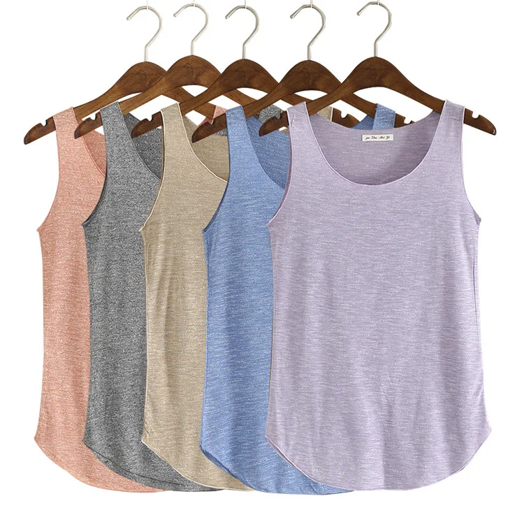 

2023Summer Fitness Tank Top New T-Shirt Plus Size Loose Model Soft High Strecth Vest Cotton O-neck Korean Fashion Woman Clothing