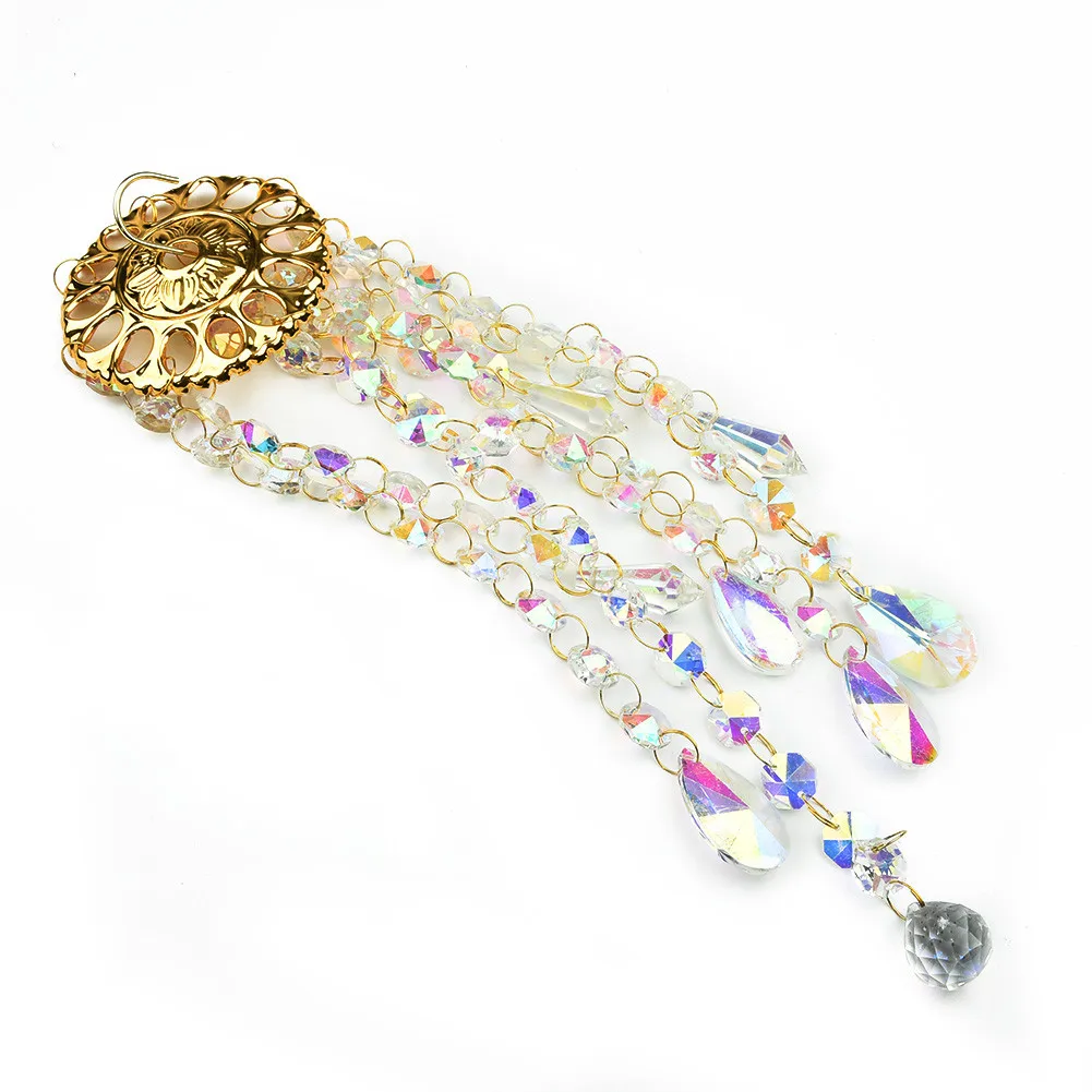 

1 шт. красочные хрустальные ветряные колокольчики, украшение для дома, сада, патио, газона, подвесное украшение, уличный/внутренний декор, по...