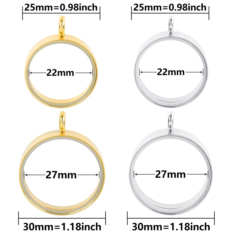 

1Pc 25/30mm Round Glass Twist Memory Medaillon Locket Pendant For Floating Living Relicario Women Collier Jewelry Making Bulk
