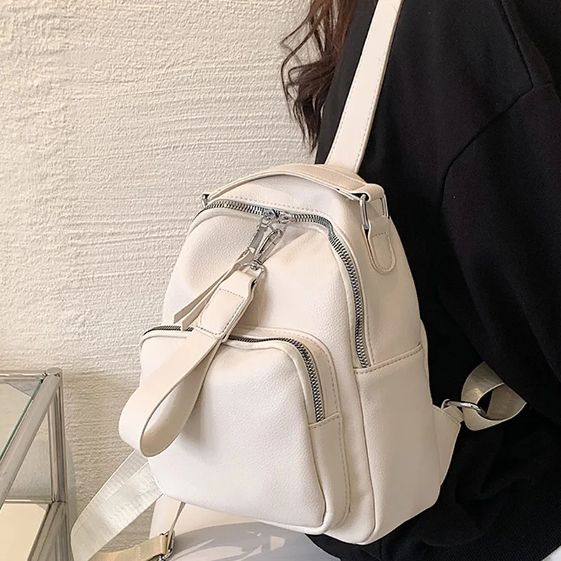 

Women Designer Soft Leather Backpacks Sac A Dos Casual Luxury Fashion High Quality Backpack for Teenage Girls Mochila Rucksack