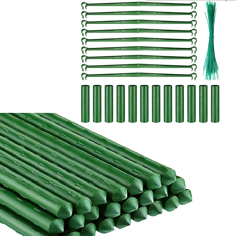 

Retail Garden Stakes Plant Support Plastic Coated Steel Plant Stake 15.7 Inch Plant Stakes Set For Climb Plant (145 Pieces)