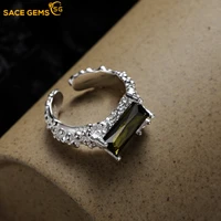 sace gems light luxury fine jewelry s925 sterling silver beaded textures openings peridot gemstone rings for women engagement