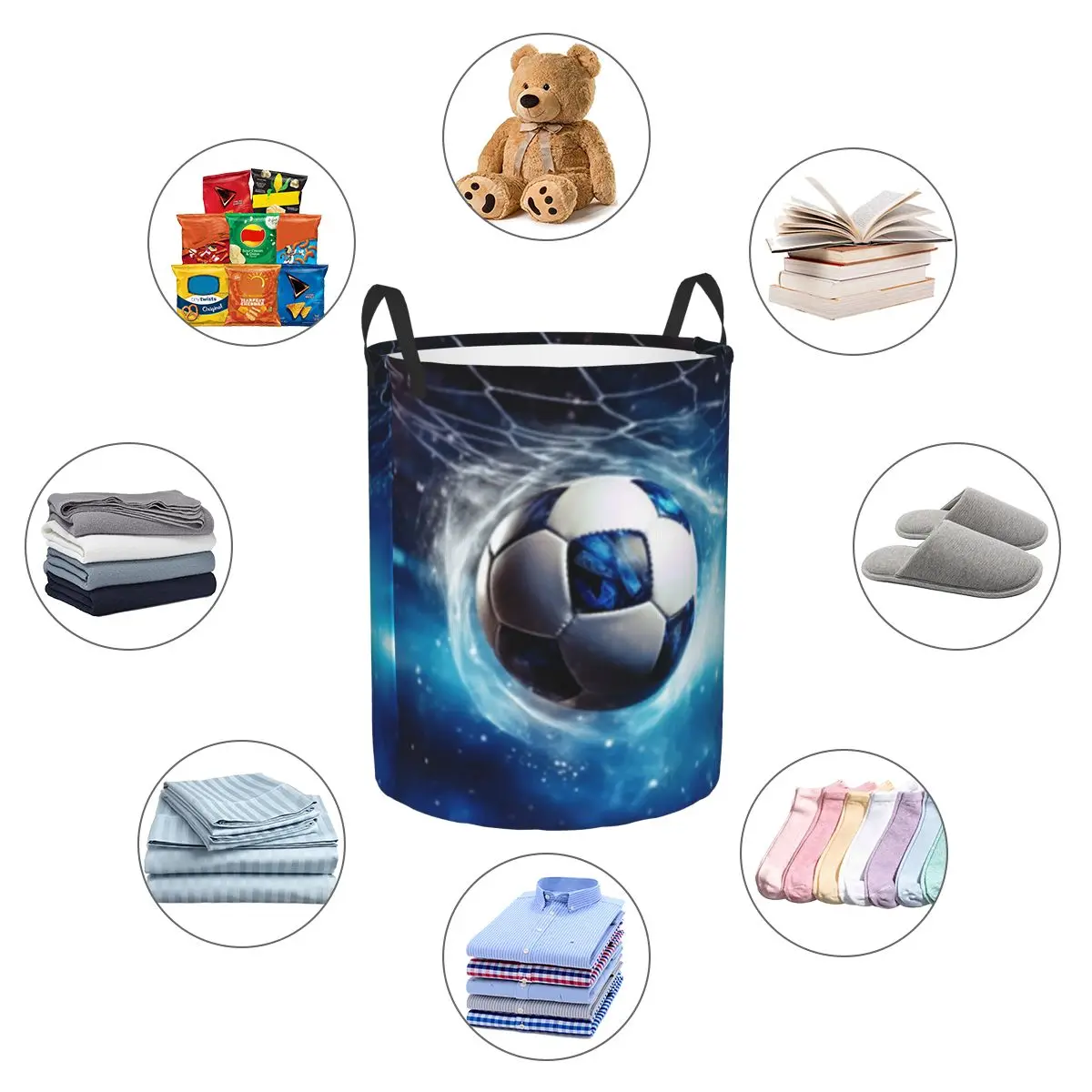 Складная корзина для грязной одежды футбольный мяч с сеткой хранения детей и