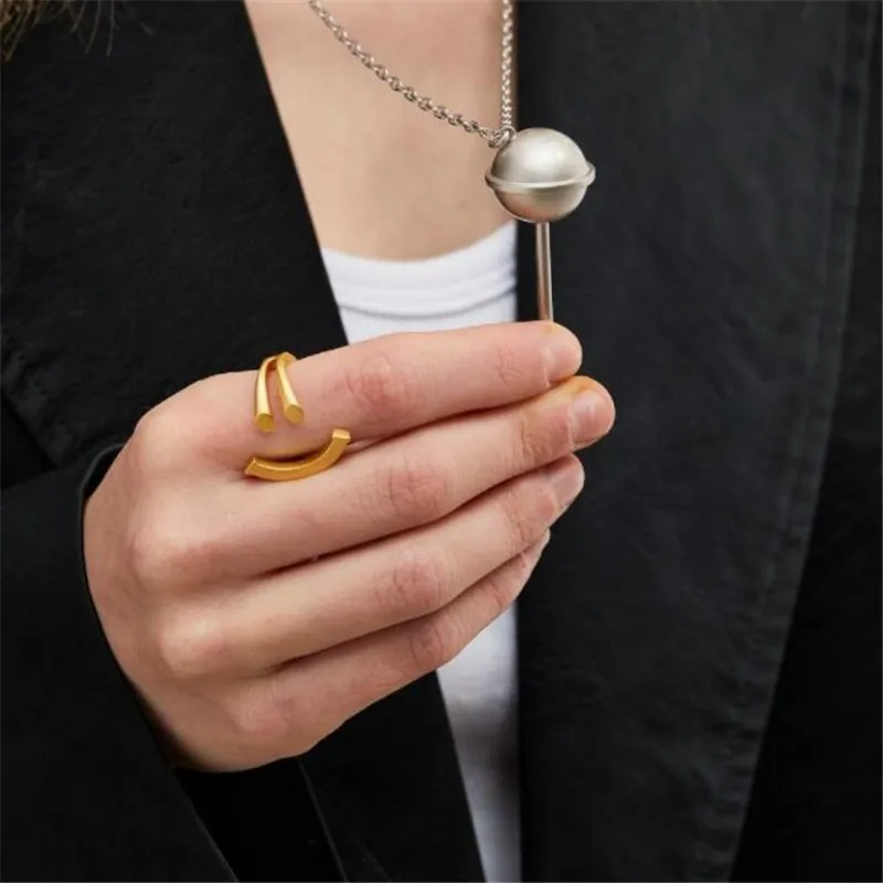 

Регулируемые кольца для женщин, Оригинальные Серебряные открытые кольца с рисунком Фараона и тотемного улыбки, модель R458