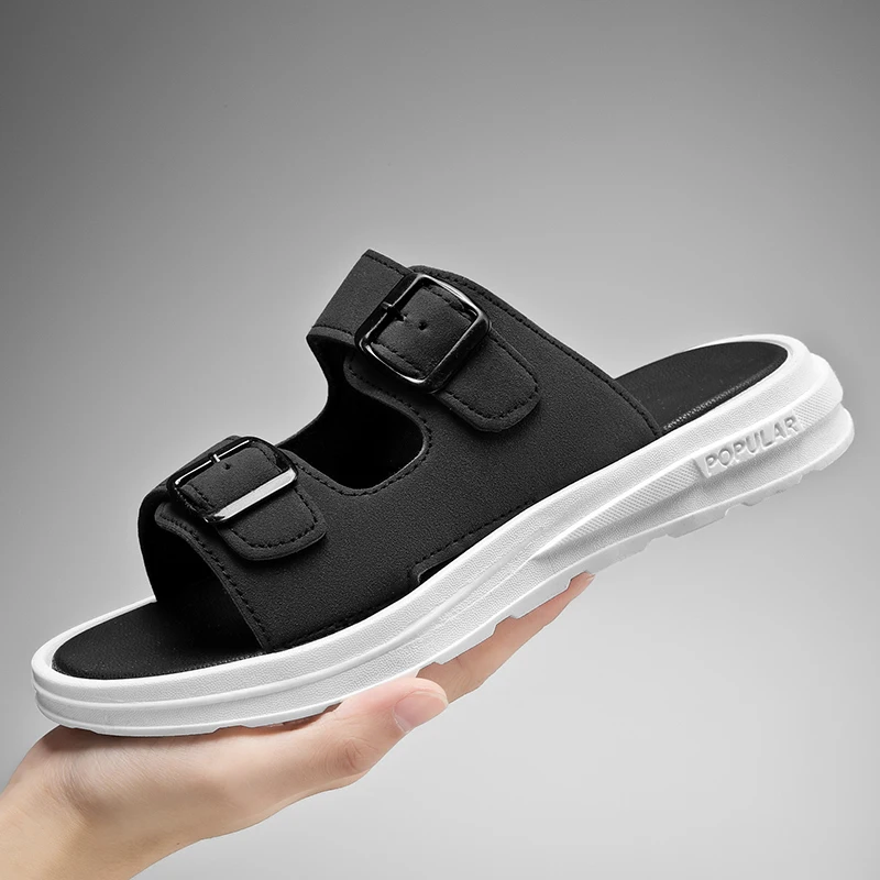 

Мужские Нескользящие шлепанцы, повседневные сандалии для дома и улицы, пляжные тапки, двойного назначения, 46, лето 2023